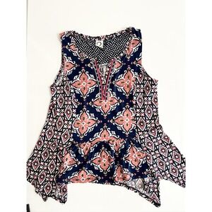 Anthropologie Akemi +  Kin‎ Asymmetrical Galapa Split Neck Tank Top M